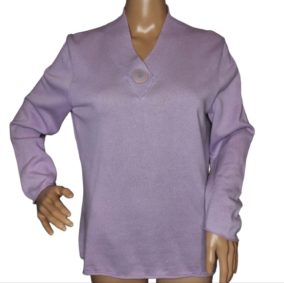 J Jill long sleeve purple knit shirt - Picture 4 of 16